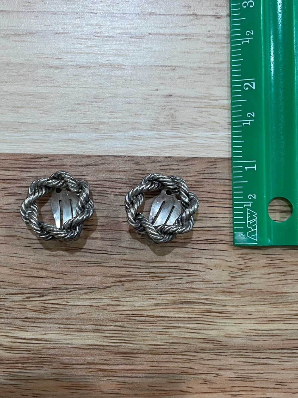 Vintage Silver Silver Knot Clip on Earrings